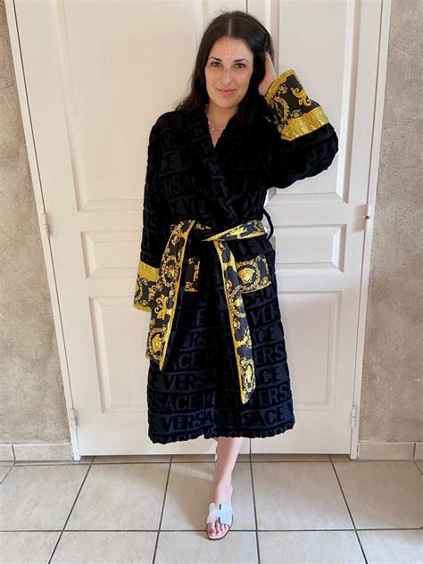 versace silk robe|versace personalized robe.